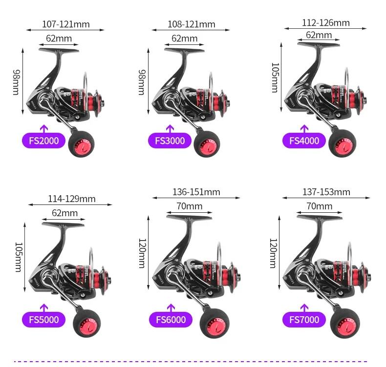 Fishing Reel Max Drag 12KG Spinning Reels Metal Spool carretilhas pesca Reel