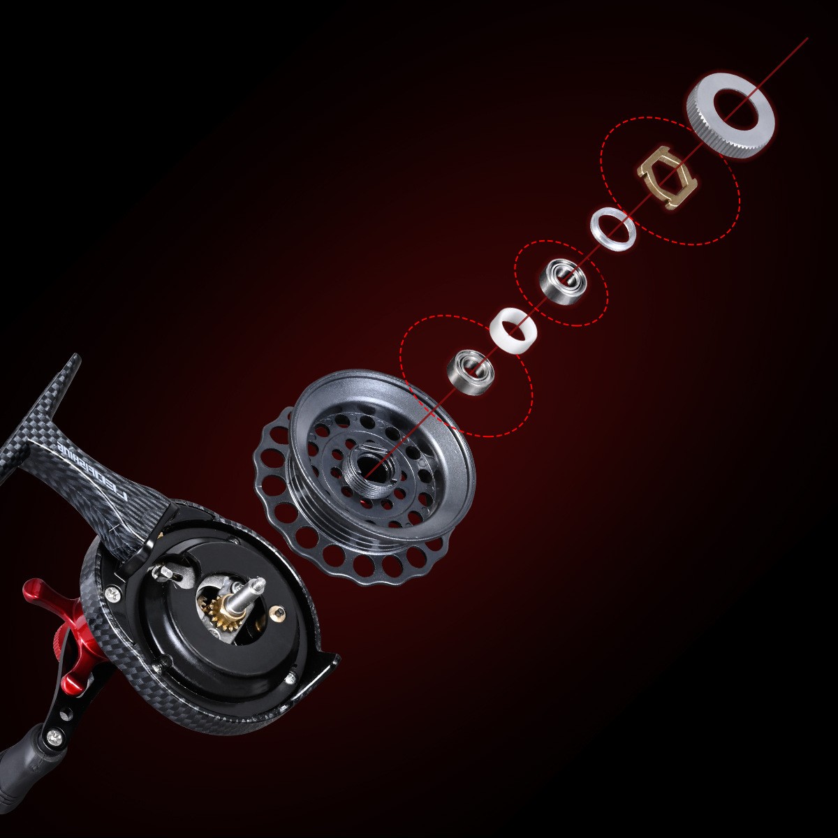 3.5:1 Gear Ratio 4+1BB Ice Fishing Reel Metal Inline Fishing Reel 8LB MAX Drag