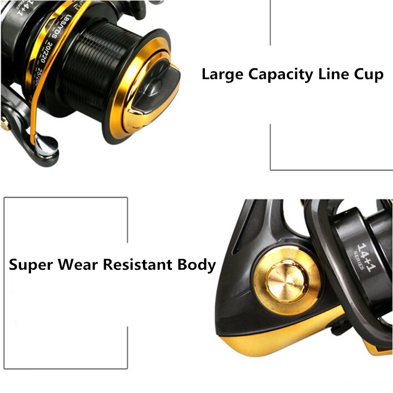 11000 Serie High Speed Saltwater Metal Spinning Fishing Reel Large Sea Fish Reel