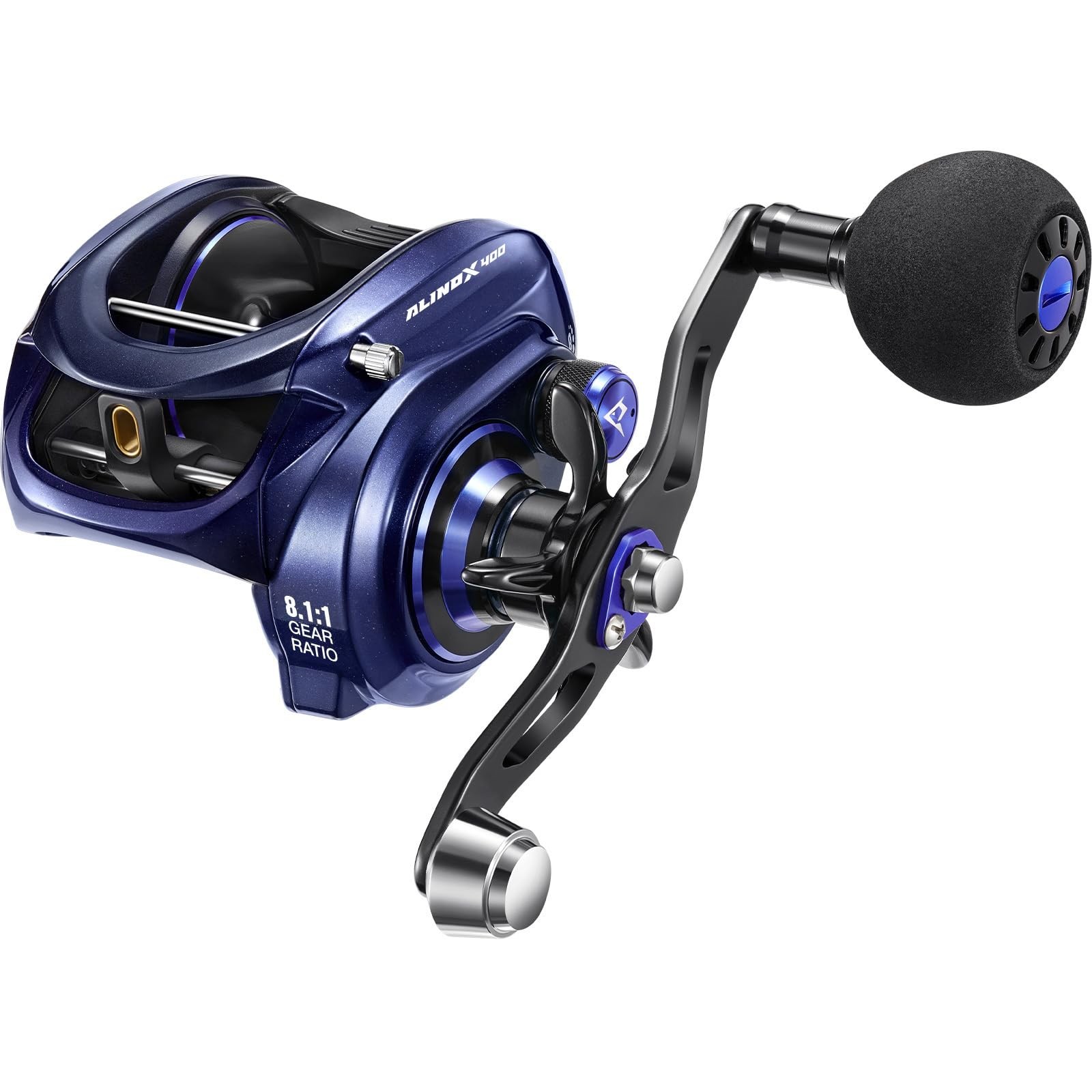 Alijoz 400 Baitcaster Fishing Reel, 38Lbs Max Drag Aluminum Alloy Frame Baitcast