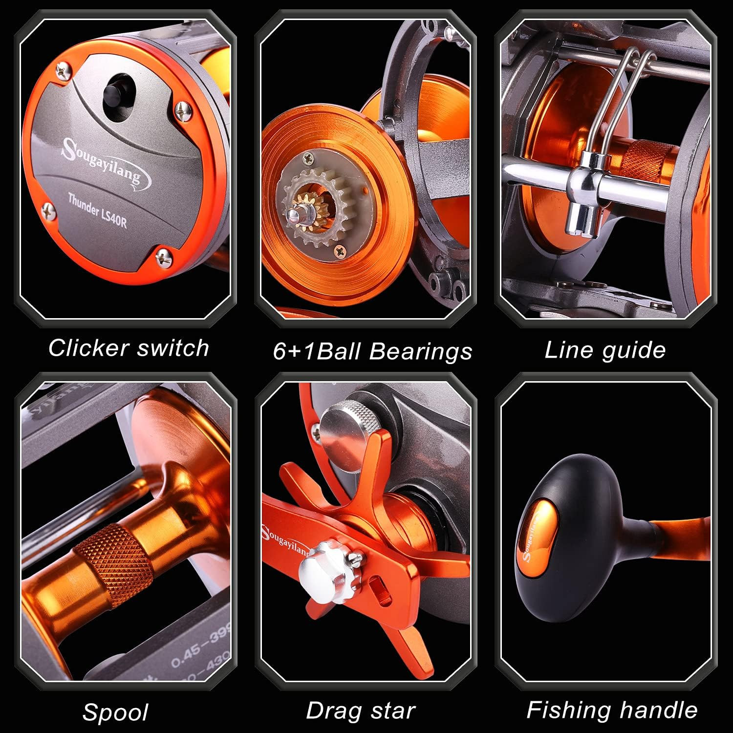 Line Counter Trolling Reel Conventional Level Wind Fishing Reel