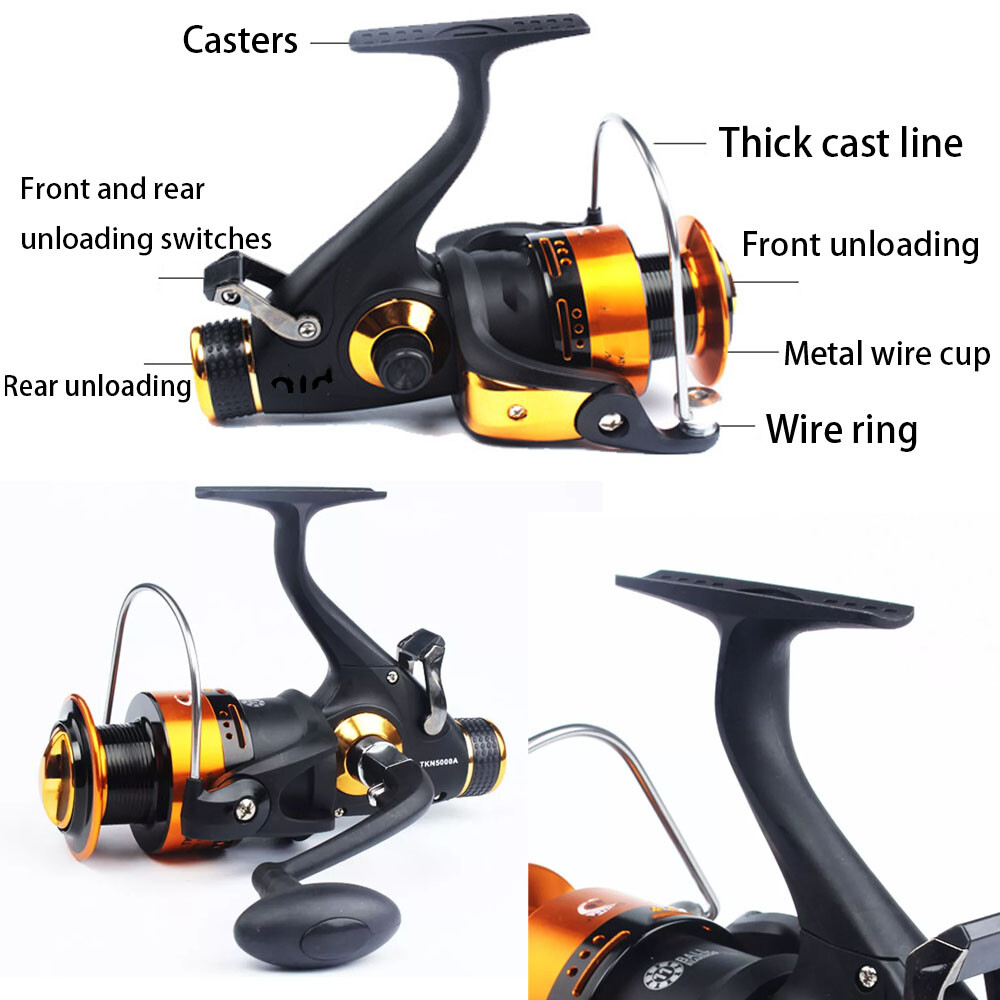 11BB Spinning Reel Fishing Reel Bait Runner Drag Heavy Duty Gear Ratio 5.2:1 USA