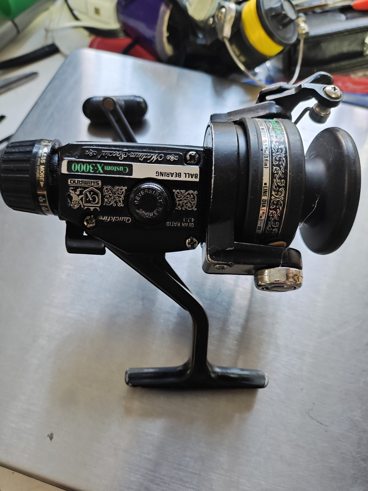 Vintage Shimano Quick Fire Custom X-3000 Fishing Spinning Reel w Composite Spool