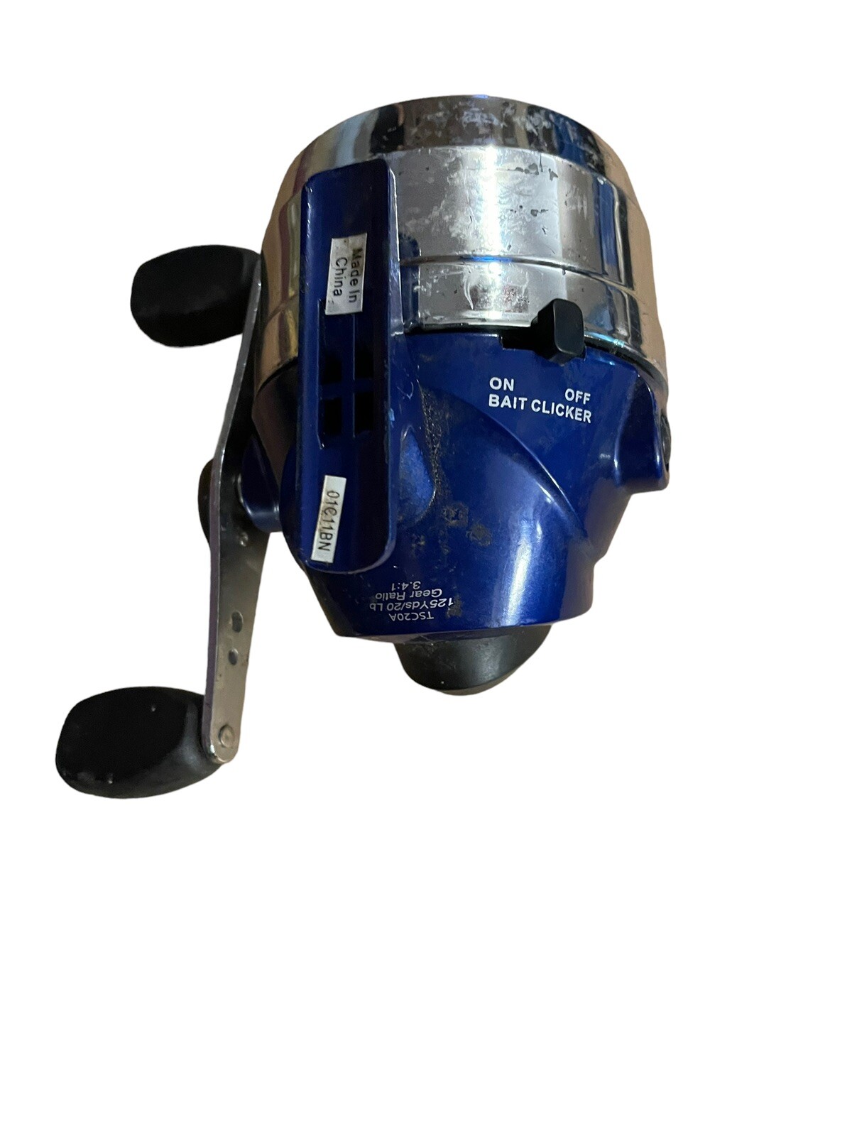 Shakespeare Tiger Fishing Reel Spin Cast 3.4:1 Blue And Chrome