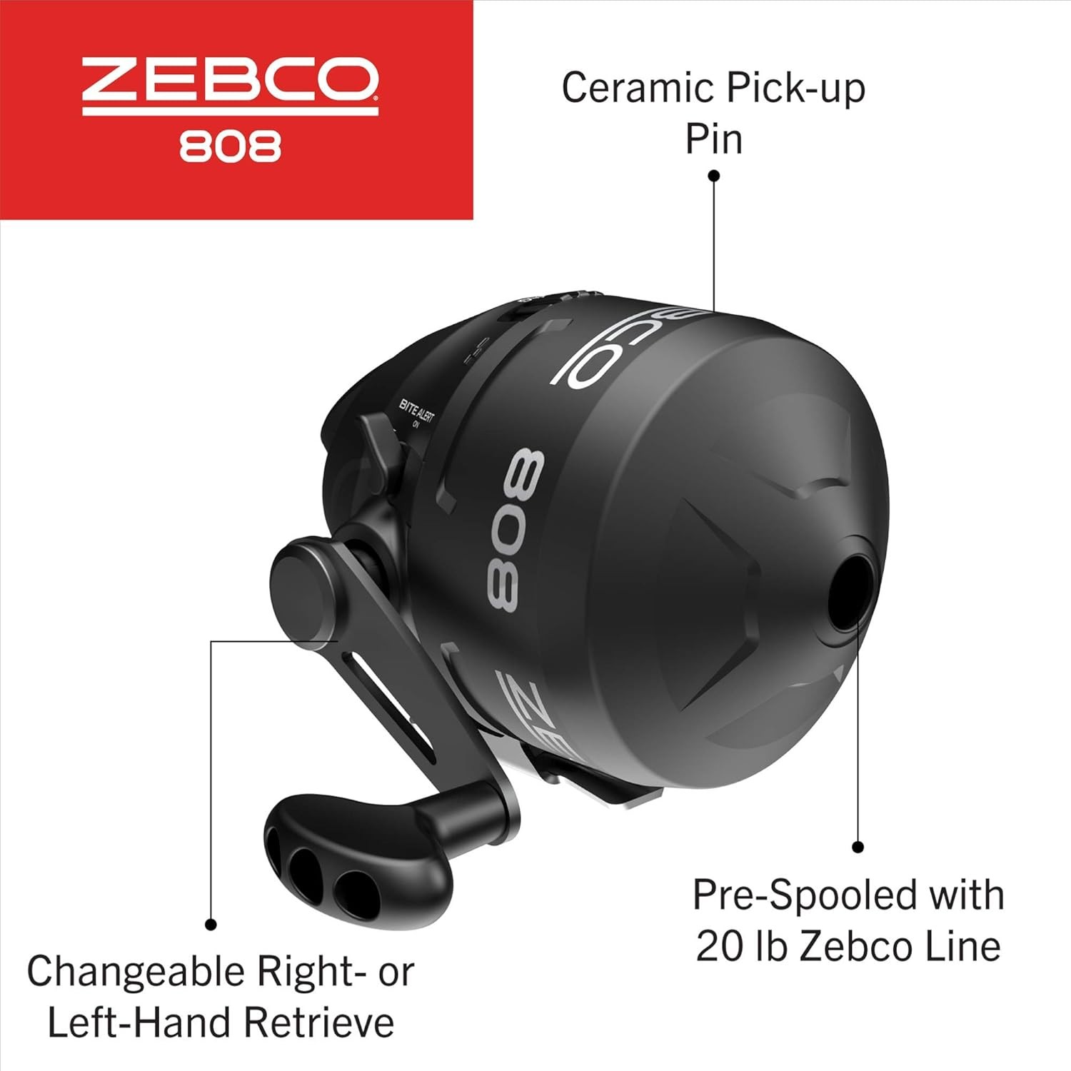 Zebco 808 Spincast Reel and Fishing Rod Combo, 7-Foot Durable 80, Black