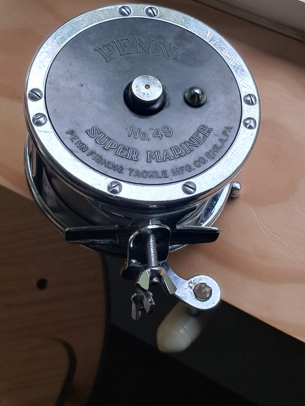 Excellent Penn no 49 Super Mariner Vintage deep sea fishing reel
