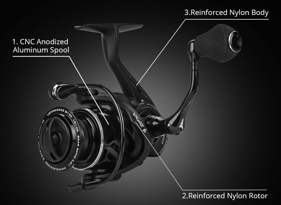 KastKing Zephyr 2000 Spinning Reel Up to 18 Lbs Carbon Drag 5.2:1 Gear Ratio