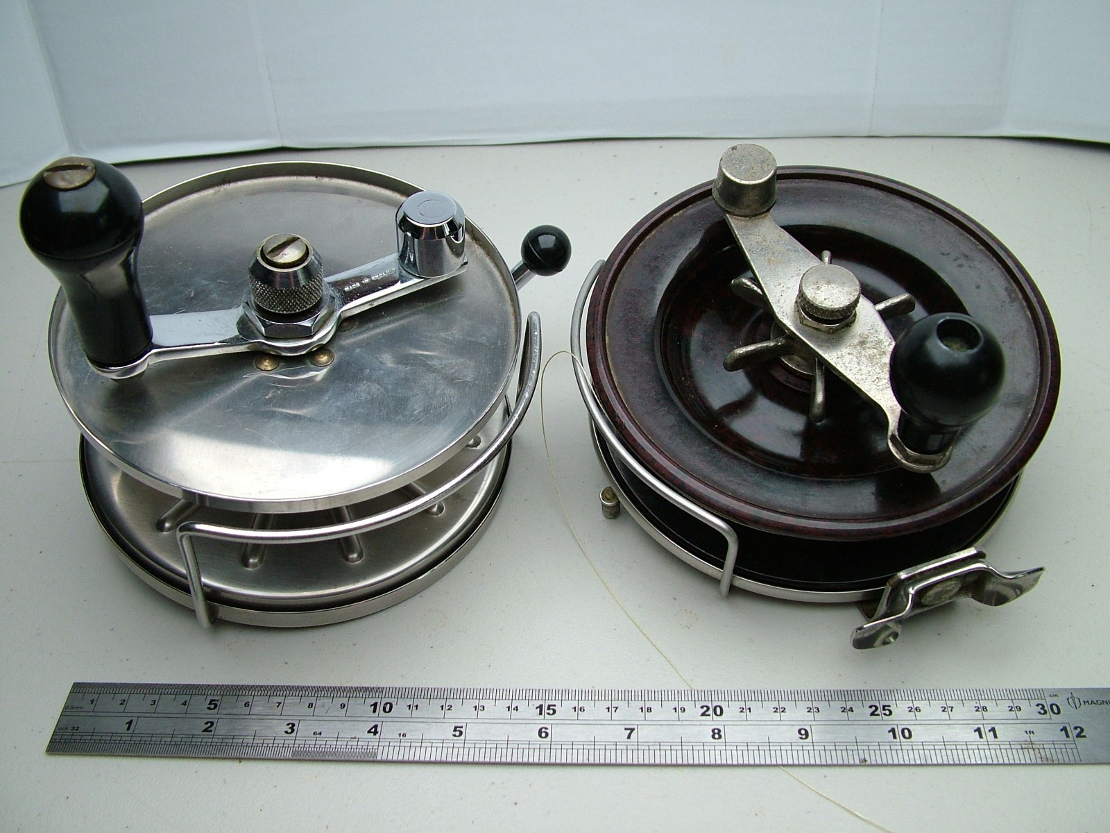 x2 vintage sea reels – S. Allcock & Co Commodore 6″ + Alvey snapper reel