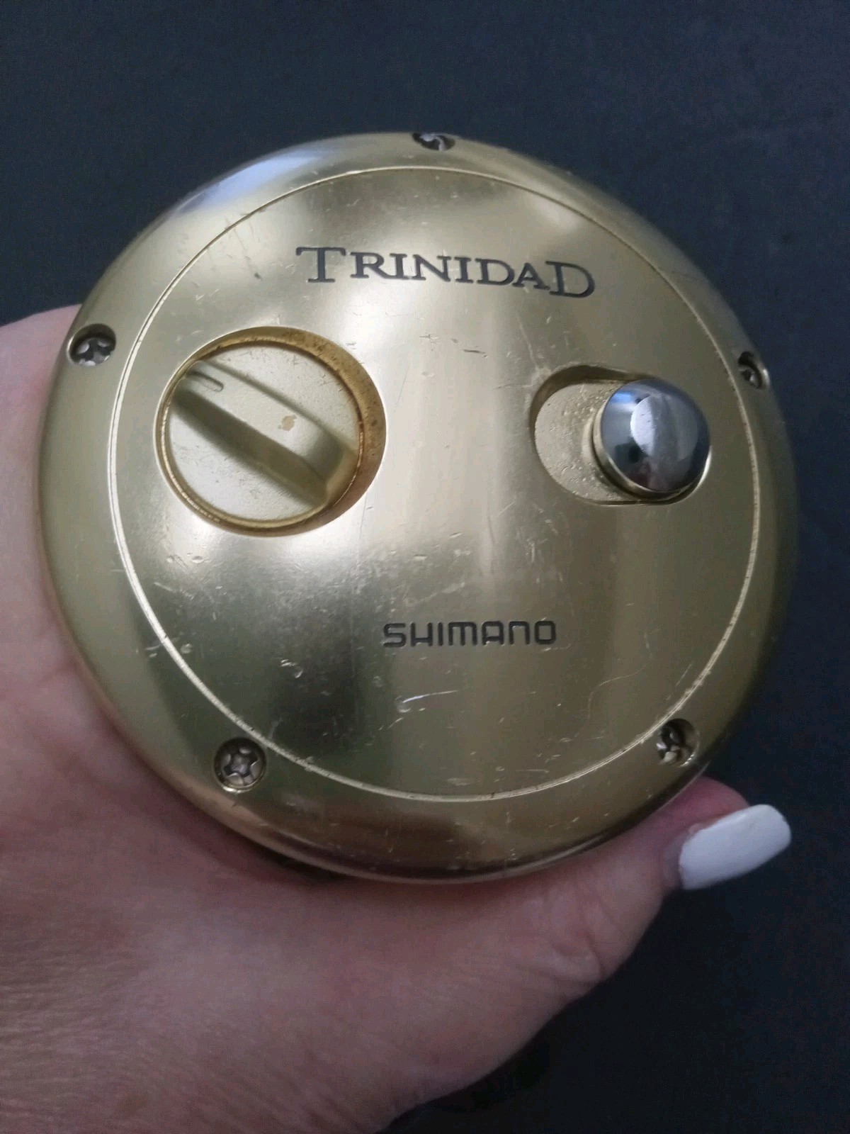 RARE SHIMANO TRINIDAD TN50 FISHING REEL 4.9 :1 gear ratio JAPAN GOLD (No Handle)