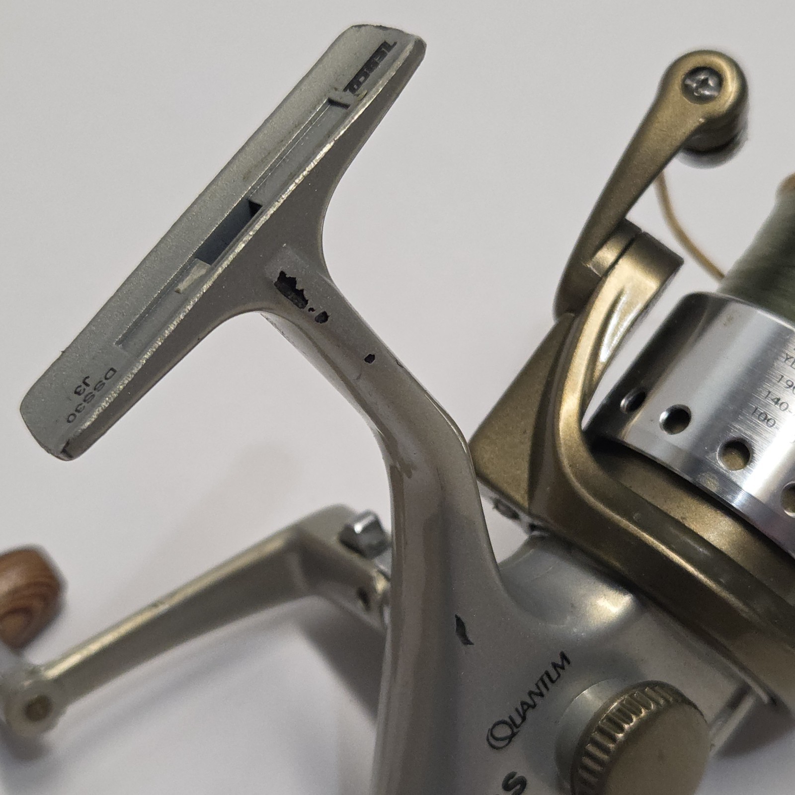QUANTUM BILL DANCE SPINNING REEL DSS30 5 Bearing Fold Handle Wood Knob Zebco 3K