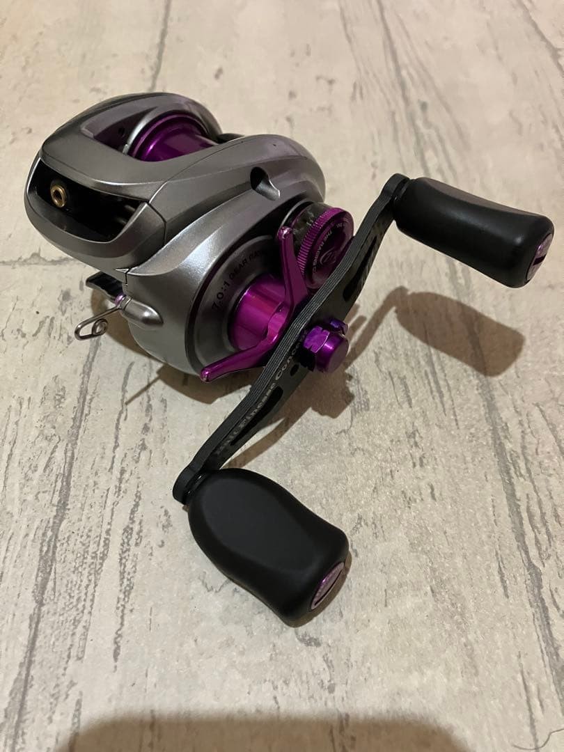 SHIMANO 09AldebaranMg7 Full Custom ZPI KTF Purple Fishing Reel Used Japan