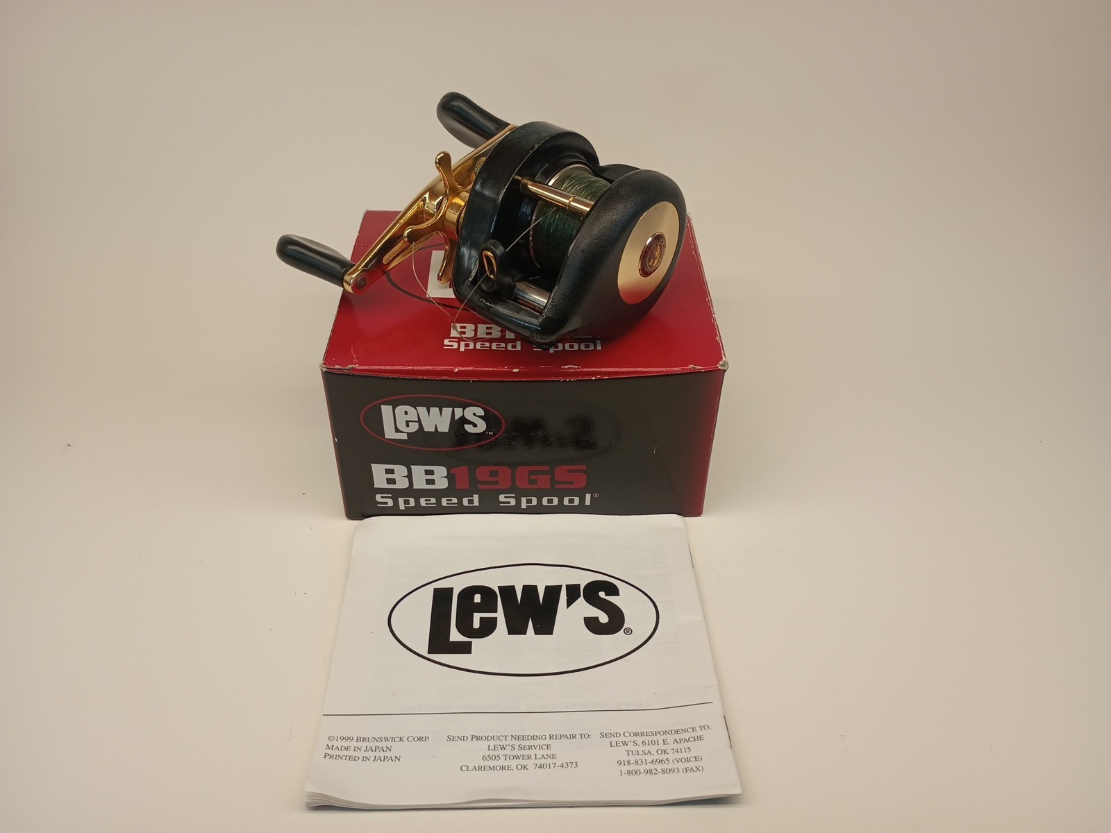 Lew Childre Speed Spool BB-19GS Gold Series Baitcasting Fishing Reel Japan