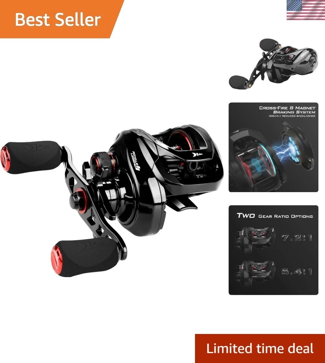 Royale Legend II Compact Baitcasting Reel with Cross-Fire Braking 5.4:1 & 7.2:1