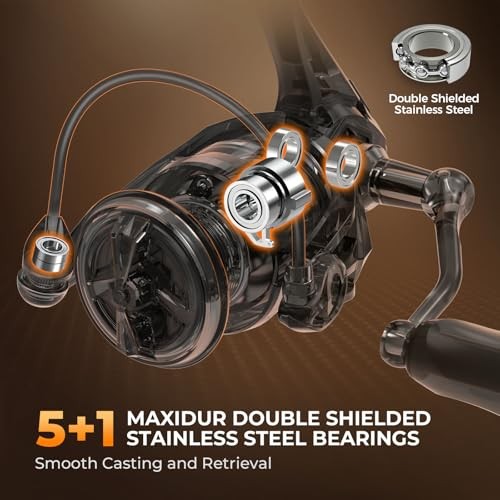 Lethal Blaze Spinning Fishing Reel, 17.6LBs Max Drag, 5.2:1 Gear Ratio, 2000