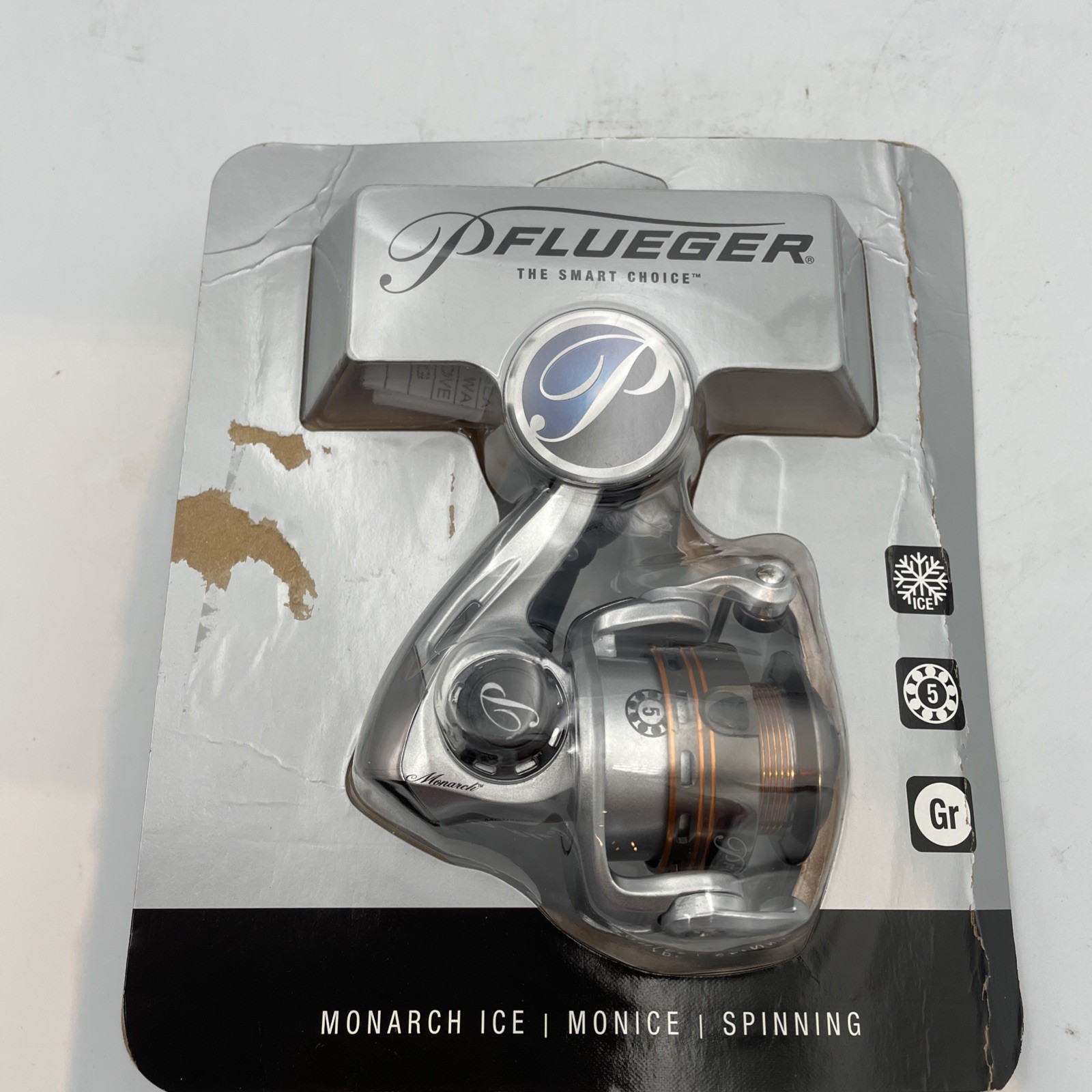 Pflueger Monarch Ice Spinning Reel MONICEB 1394571 Damaged Box