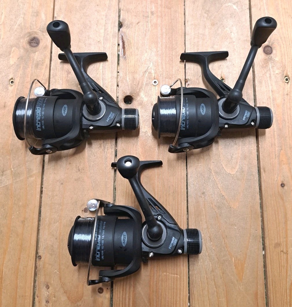 3 × NGT Stationary Reels 4000 Rear Brake Fishing Reels NEW Fishing Reels Carp