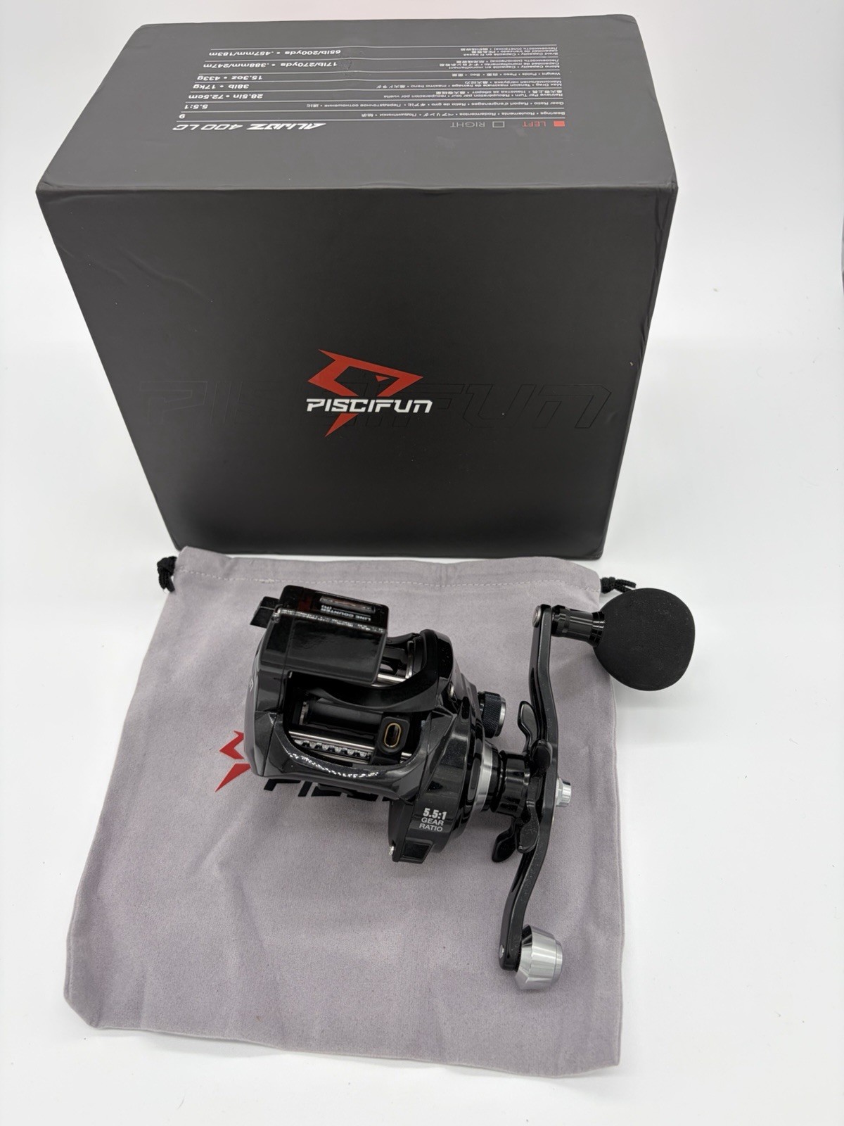 Piscifun Alijoz 400 LC Baitcast Reel Line Counter 5.5:1 9BB Left Black