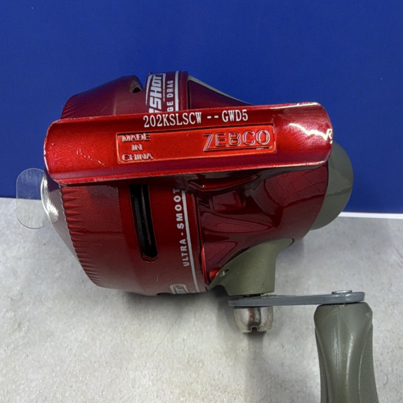 Zebco Slingshot 202 Spincast Reel Right-Hand Red/Gray Pre-Spooled Anti-Reverse