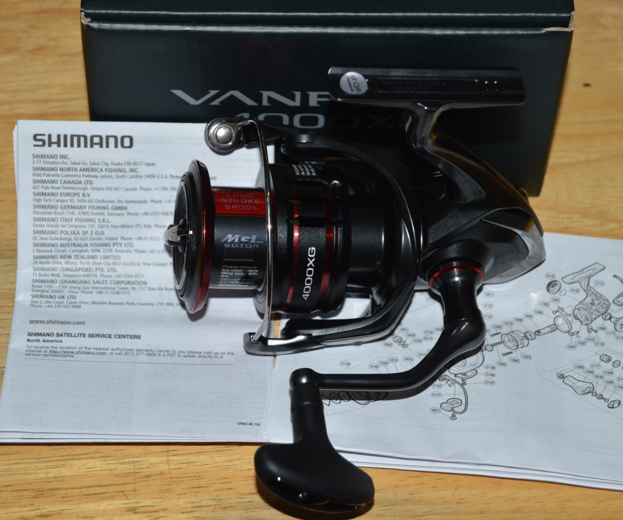 shimano vanford 4000xg spinning reel 6.2:1 mono or braid 7 +1 bearings NEW