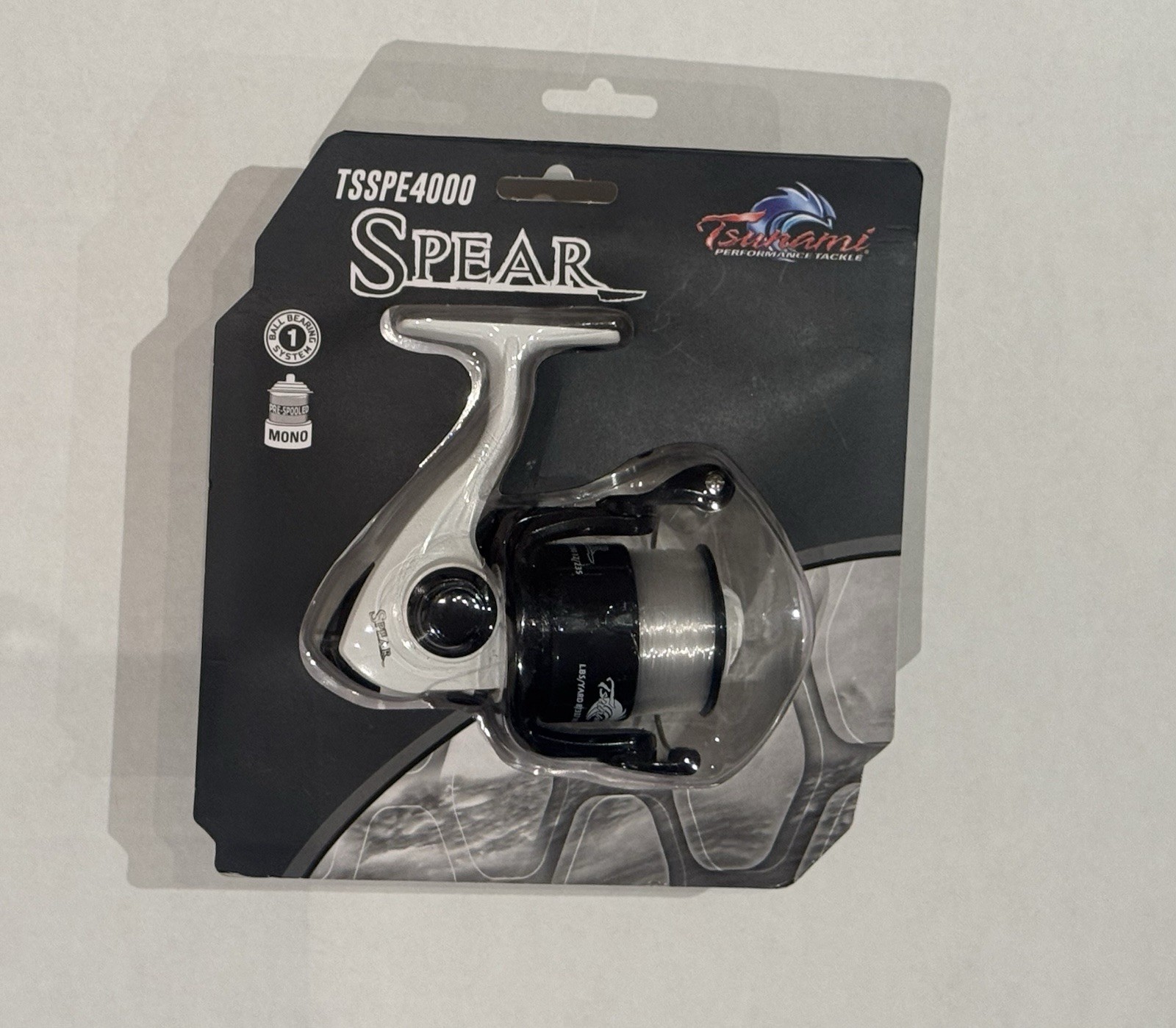 Tsunami Spear TSSPE4000 Lightweight Fishing Reel Prespooled 12Lb. Mono NEW