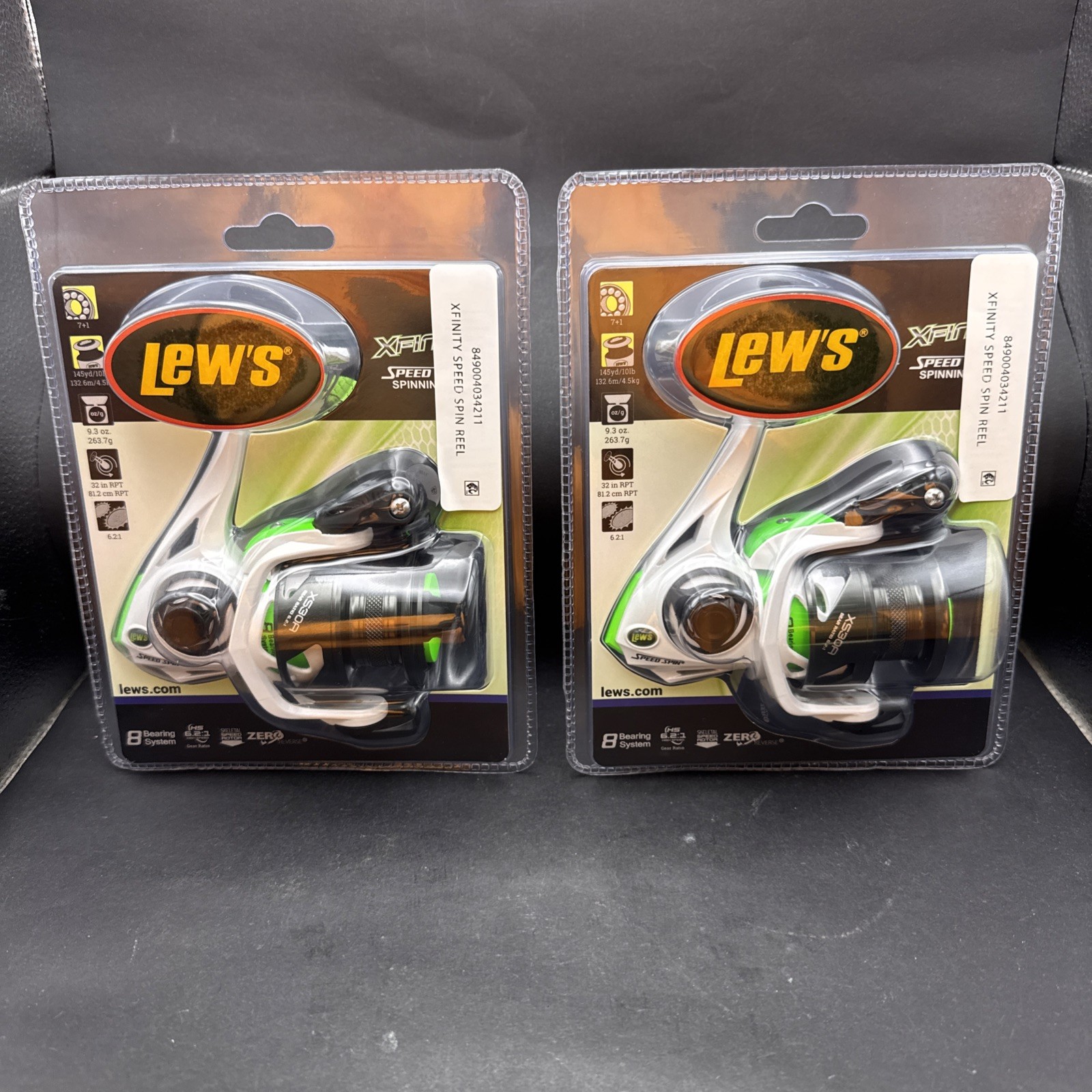 *LOT OF 2* LEW’S XFINITY SPEED SPIN XS30A 6.2:1 SPINNING REEL CLAM PACK