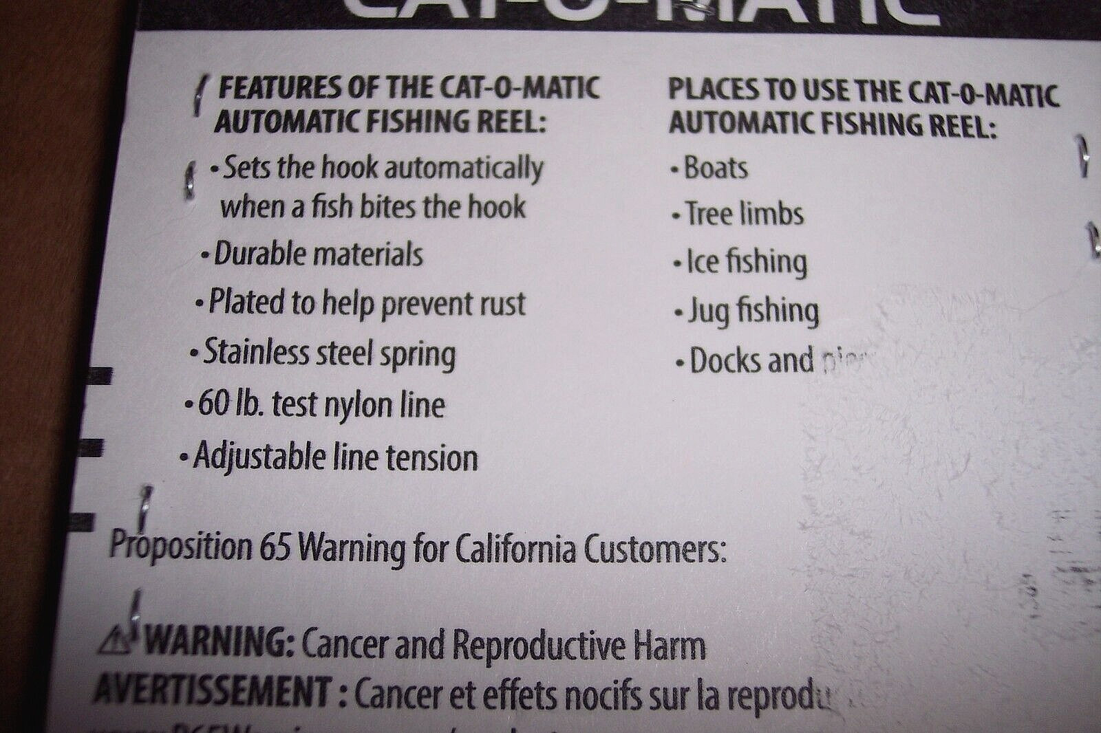 Automatic Fishing Reel Yo Yo Style 60 # Test Cat-O-Matic Reel Limb Line Cat Fish