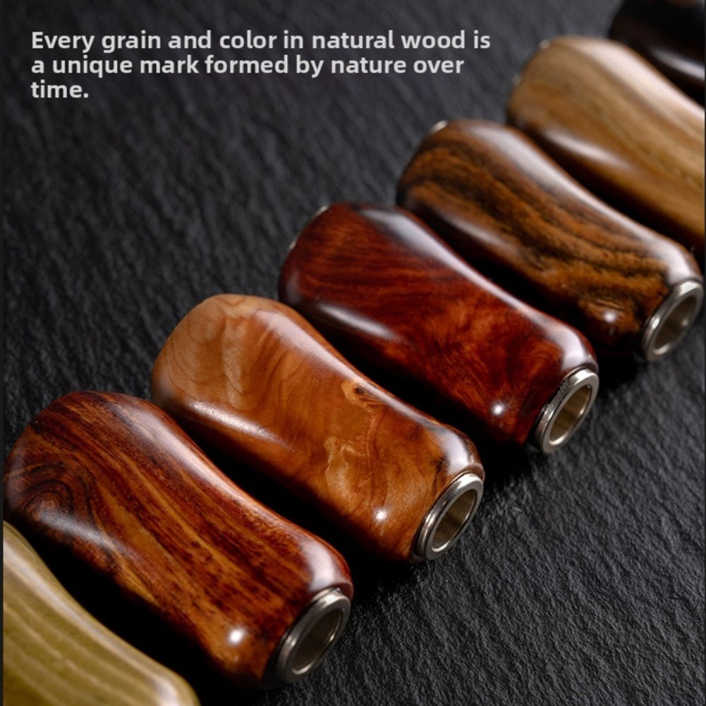 Wood Knobs for Fishing Reel with Metal Arm Handle Fits 4mm Shaft Diameter Reel
