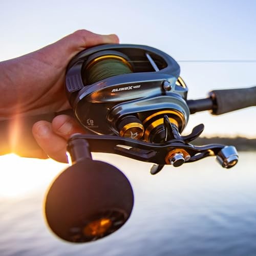 Alinox 400 Baitcaster Fishing Reel, 38Lbs Max Gray – 8.1:1 Right Hand Retrieve