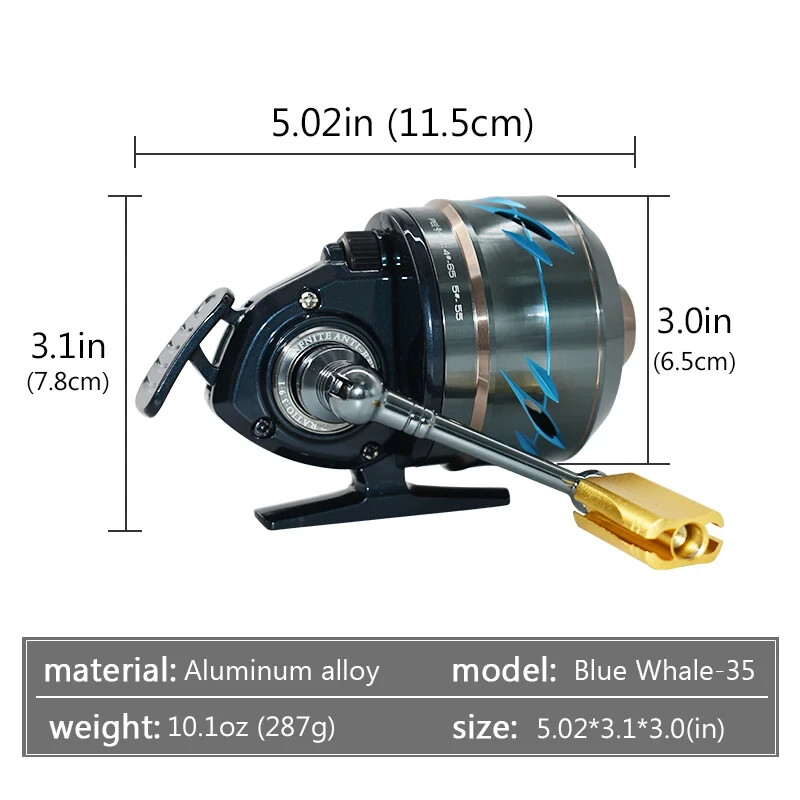 Fishing Reel Slingshot Shooting Fish Spinning Hand Wheel 6+1BB Metal Closed Line