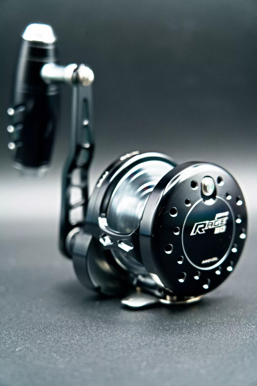 Maxel Jigging Reel Rage Pro 80 Lever Drag Conventional Reel Black/Light Gray
