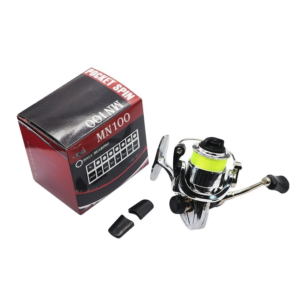 For Mini 100 Fishing Reel Grey Metal 2+1 BB 4.3:1 for Ultralight Stream Angling