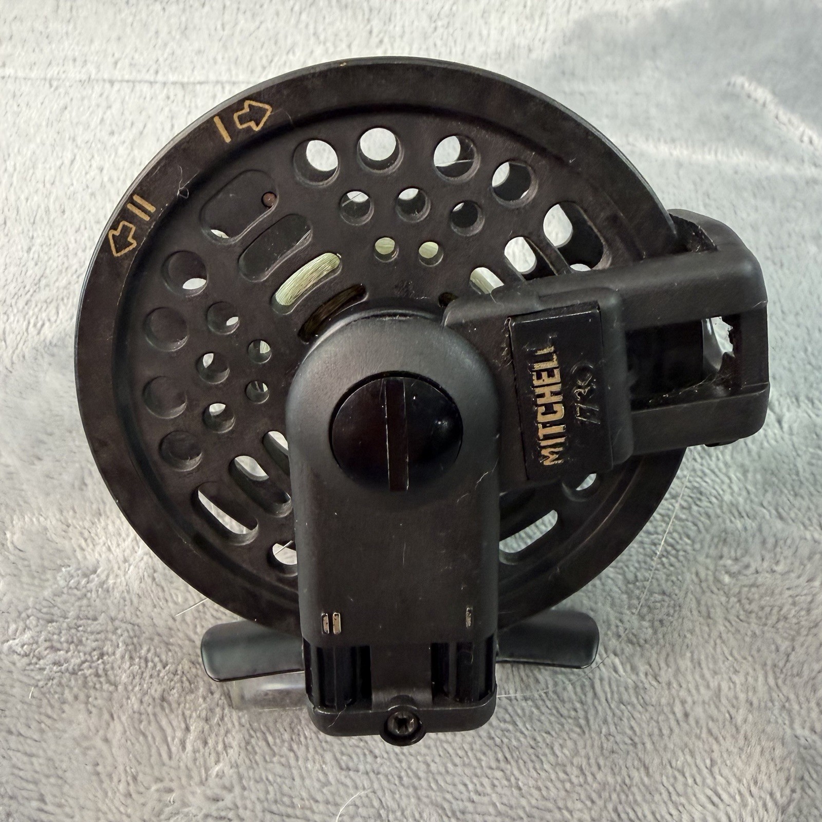 Vtg Mitchell 7730 Graphite Fly Fishing Reel Adjustable Line Guide B356