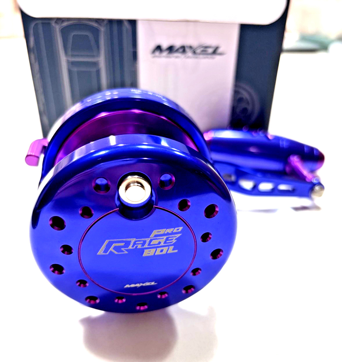 Rage Pro 80L LH Lever Drag Reel Navy Blue/Purple Limited Ed USA Free Shipping