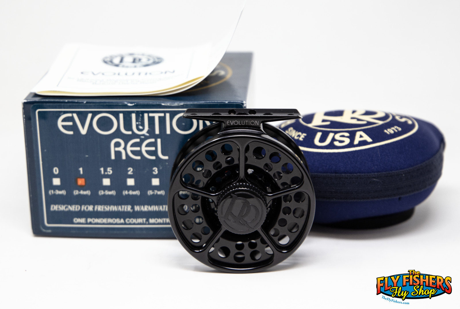 Ross Reels Evolution 1 Black 2-4wt Made in USA Fly Fishing Reel