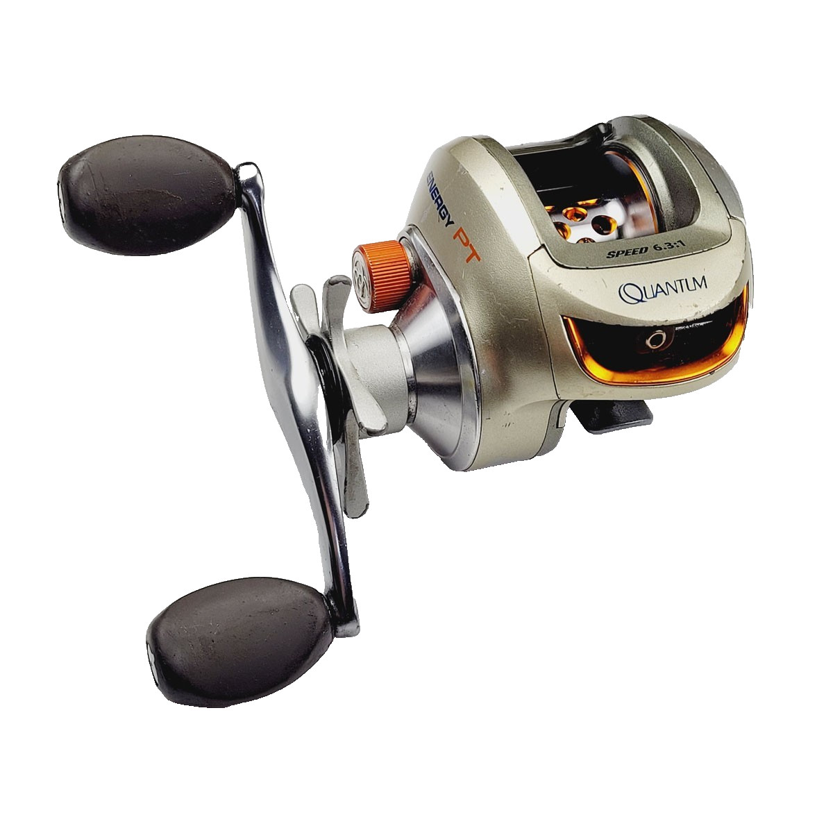 Quantum Energy PT E760 Baitcasting Reel 6.3:1 Silver Orange 7BB R/H