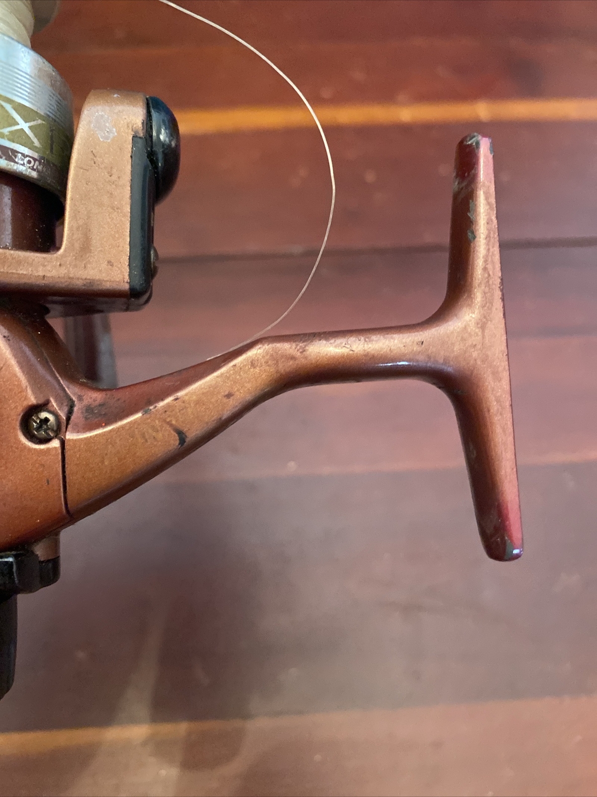 Vintage ZEBCO QUANTUM XR2 Spinning Fishing Reel Long Stroke 1994 Burgundy
