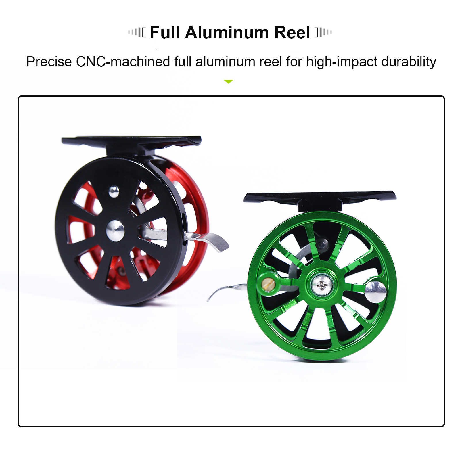 60mm Ice Reel CNC-Machined Aluminum Alloy Left /Right Handle Winter Fishing Reel
