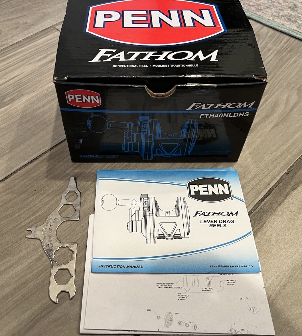 Penn Fathom 40 NLDHS Conventional Fishing Reel Box Only w/ Manual & Penn Wrench