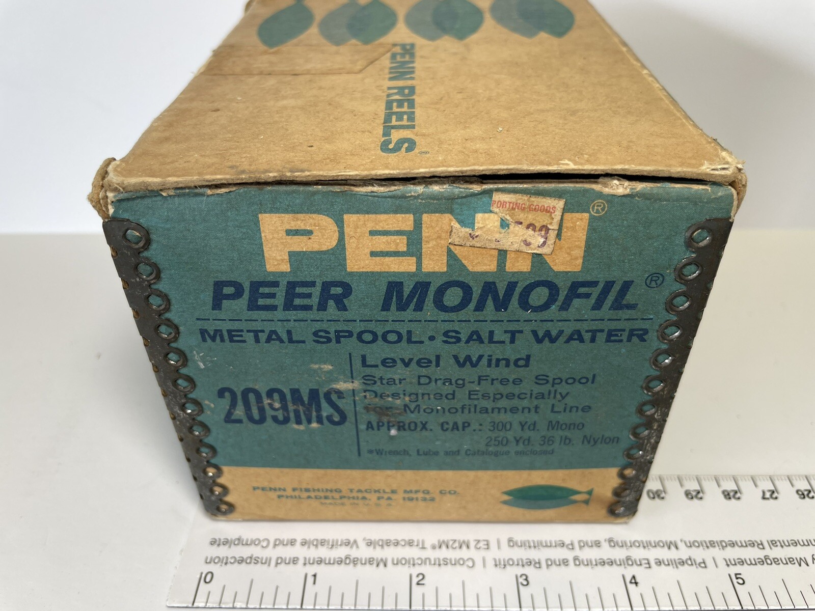 Penn PEER MONOFIL Level Wind 209MS Fishing Reel box – BOX ONLY