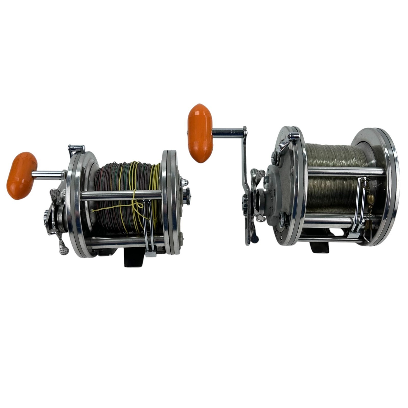 2 Vtg KENCOR Drum No. 130m & 160m Stainless Steel Levelwind Reels Made In Japan