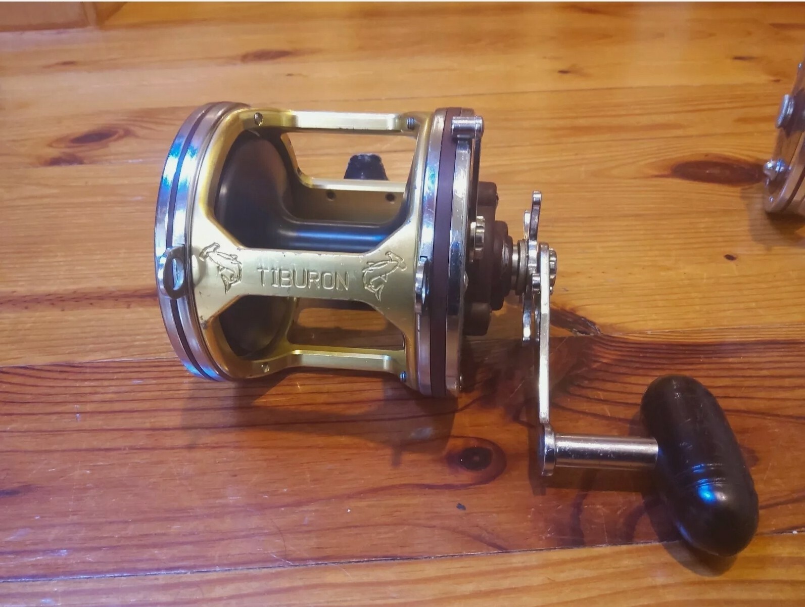 PENN SENATOR 114H 6/0 with gold TIBURON frame & clamp with aluminum spool