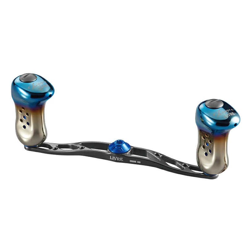 Japan LIVRE Crank 140 for Shimano Left Gunmetal/Blue FLSK140-TR-GMB