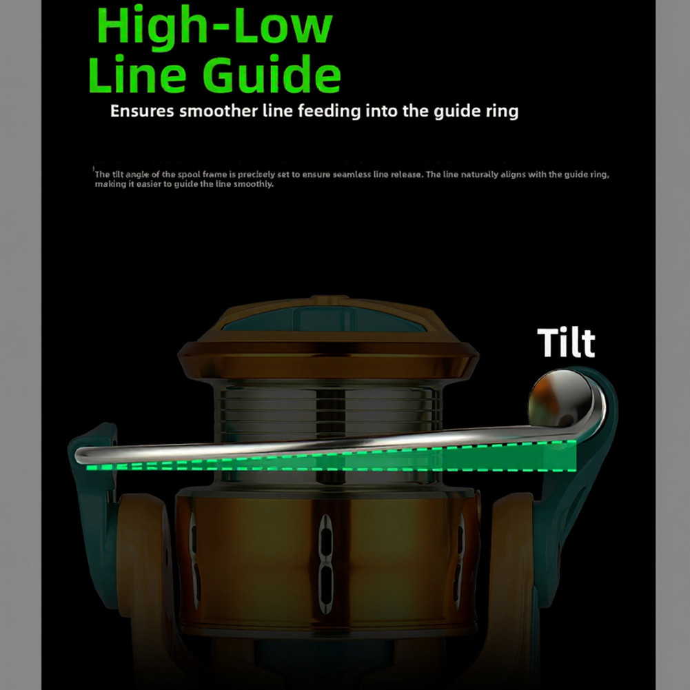 Aluminum Alloy Reel 5+1 Ball Bearings 24Tight Line 5.2:1 5KG Drag IPX7