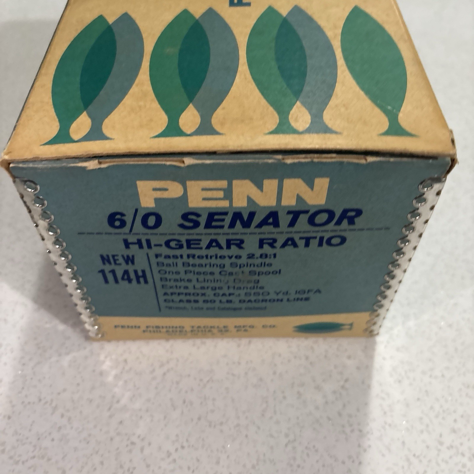 Vintage Penn 114H 6/0 Senator Hi-Gear Ratio Fast 2.8:1 Reel with Box New