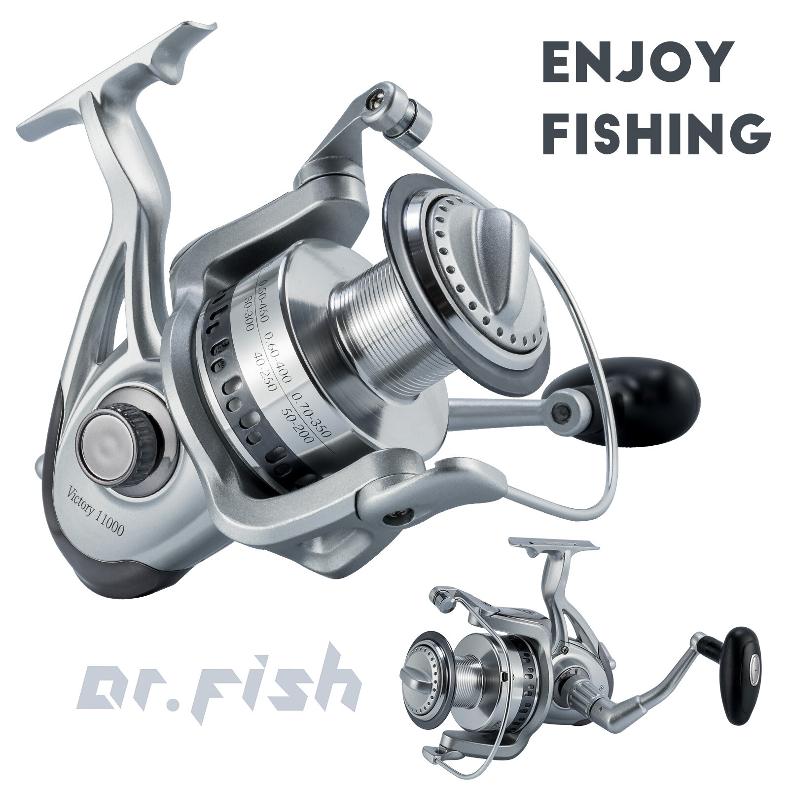 Saltwater Surf Fishing Spinning Reel 11000 9+1BB Heavy Duty Aluminum Spool