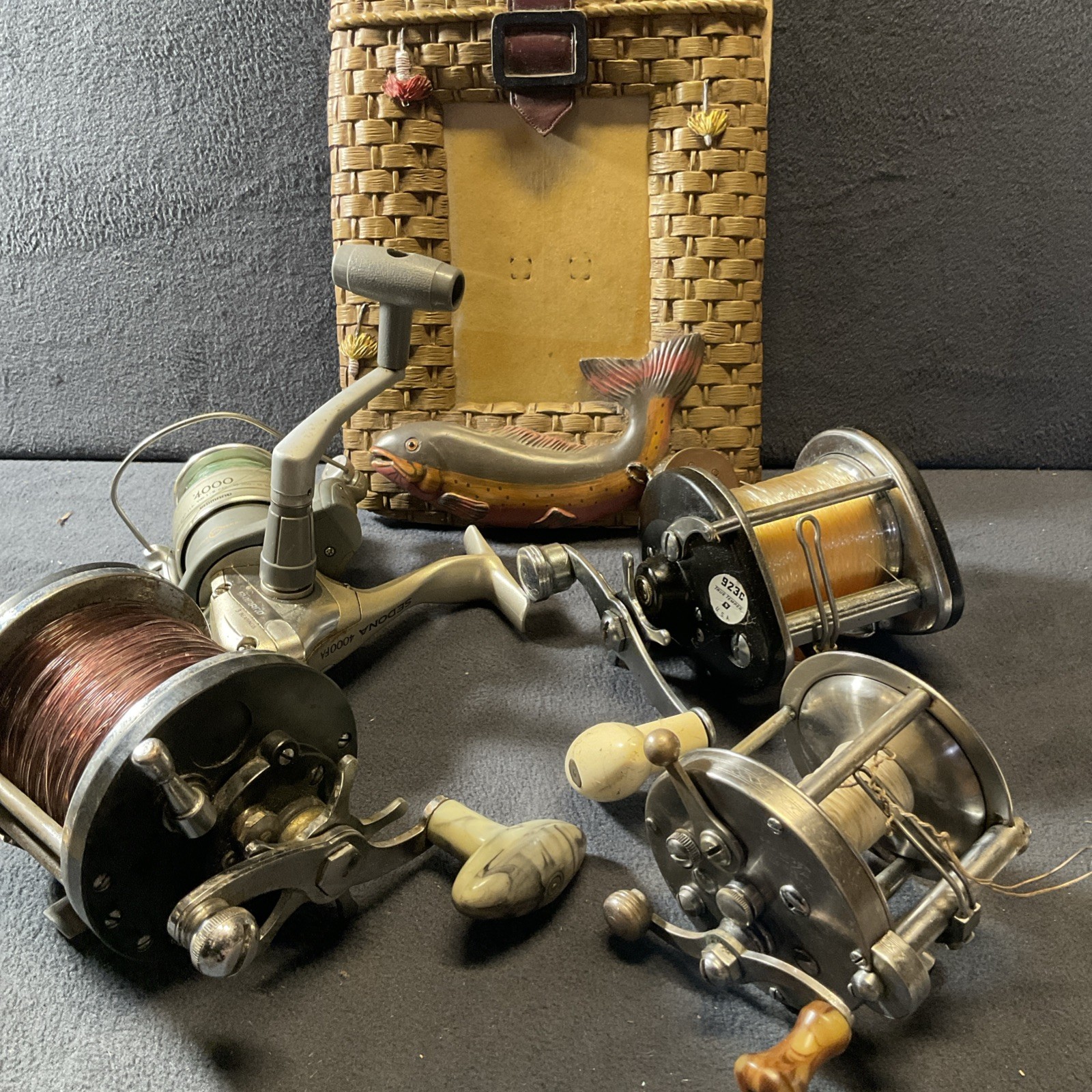 Vintage Fishing Reels And Picture Frame – Gift For Dad, Boyfriend, Husband