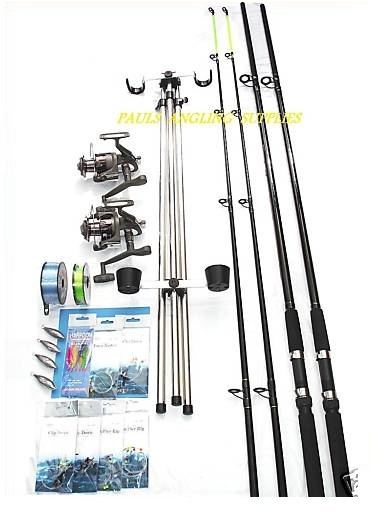 Sea Fishing Kit 12ft Rods and Ocean Reels Beach Fishing Combo