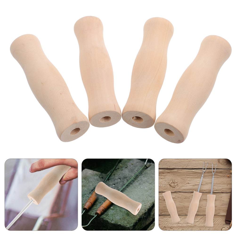 12Pcs Heavy Duty Wood Bucket Handles Ergonomic Beige Hardwood for Garden Use