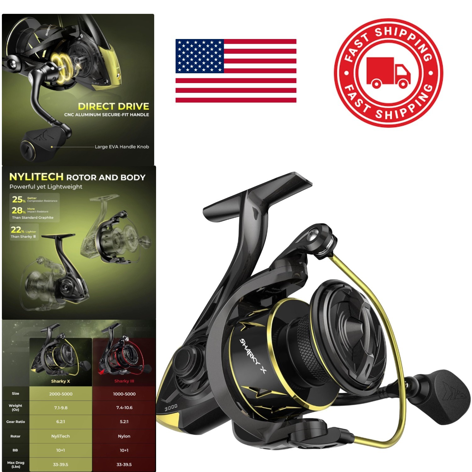Versatile Spinning Reel 4000 Size Perfect for Saltwater and Freshwater Fishing