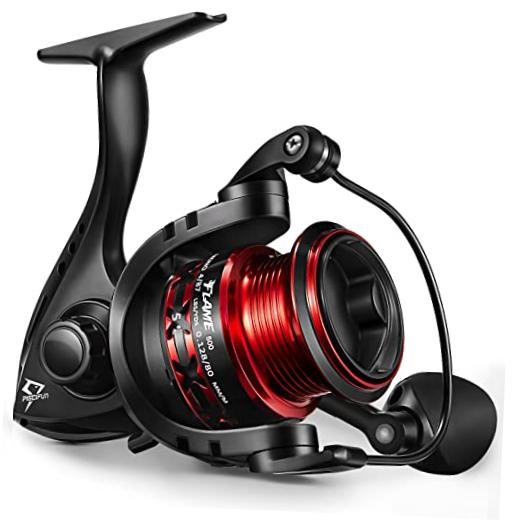 Flame Spinning Reels, Lightweight 9+1BB Ultra Smooth Spinning Fishing 500 Red